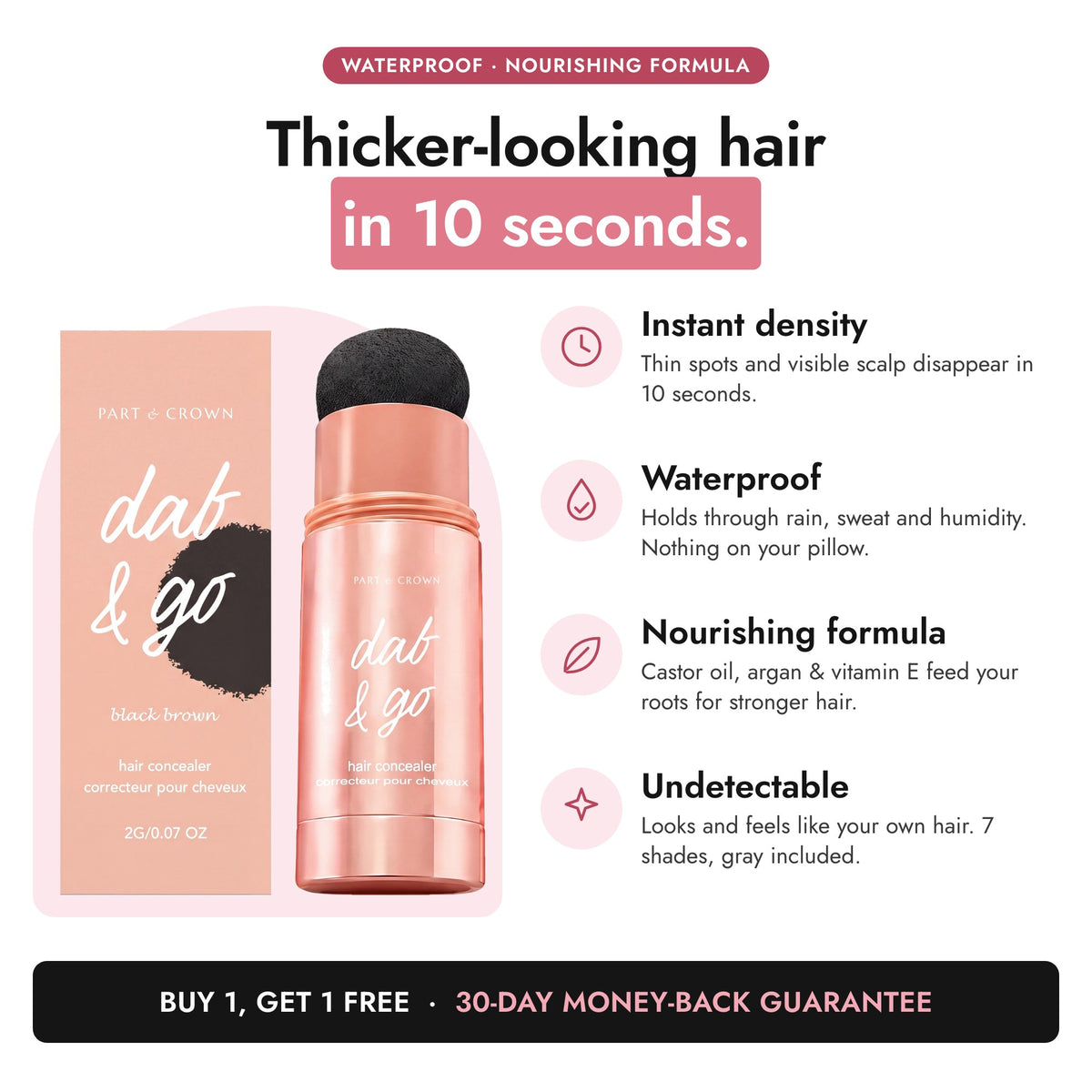 Hair Density Stick: thicker-looking hair in 10 seconds — instant density, waterproof, nourishing formula, undetectable